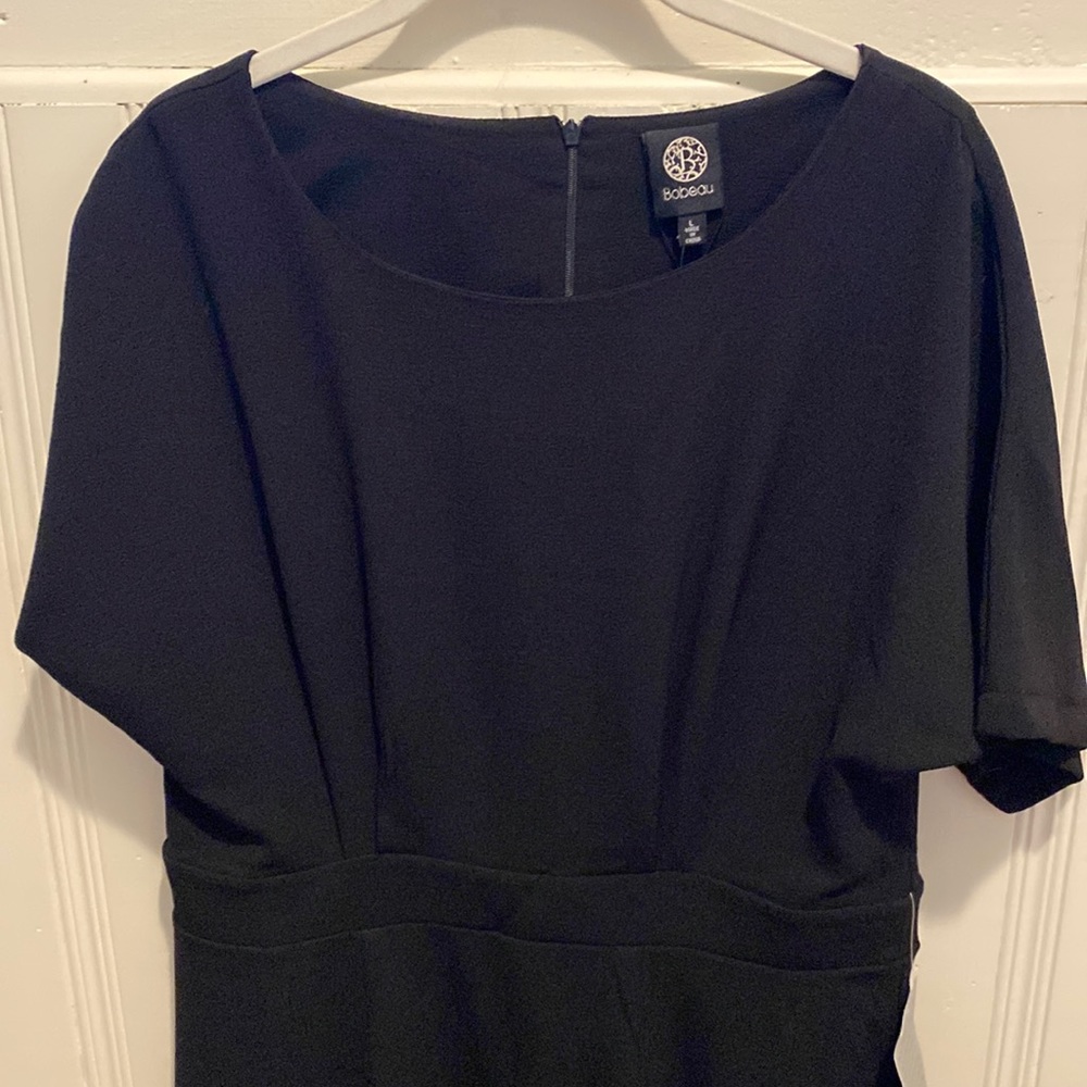 NWT Bobeau black crepe dress- gorgeous- size L